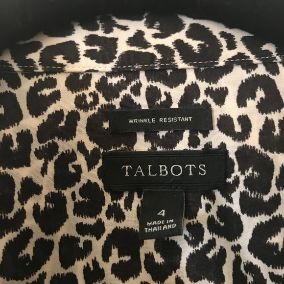Talbots Animal Print Button blouse size 4 - Picture 2 of 4